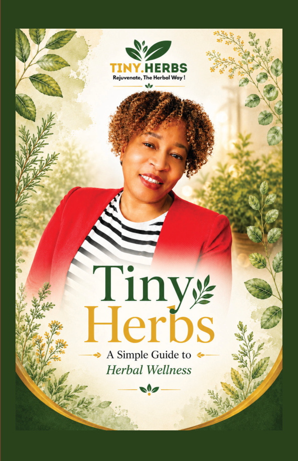 Tiny Herbs book cover with herbal design